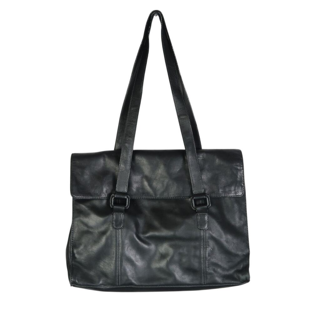 Tignenello Black Leather Large Tote Bag Shoulder Purse